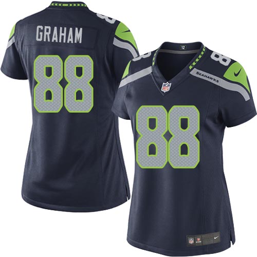 Women's Elite Jimmy Graham Nike Jersey Navy Blue Home - #88 NFL Seattle Seahawks